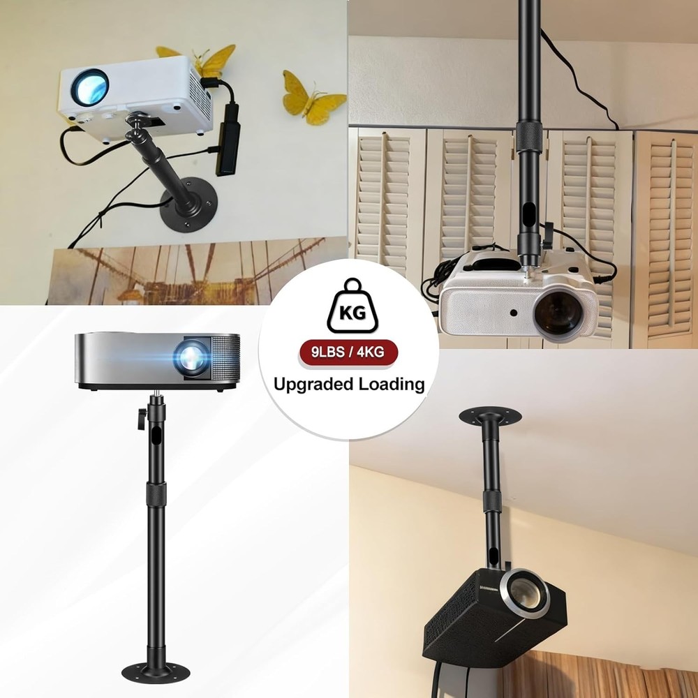 Brand New Black Adjustable Projector Wall Mount with Extendable Length