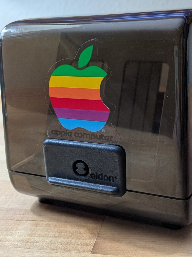 Vintage 1983 Eldon 3.5" Floppy Disk Storage Case w/ Apple Computer Rainbow Logo