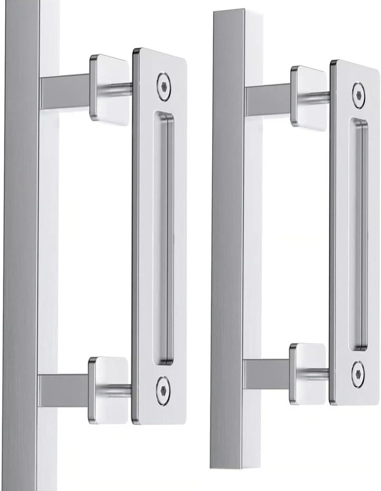12" Stainless Steel Sliding Barn Door Pull Handle with Flush Hardware Set