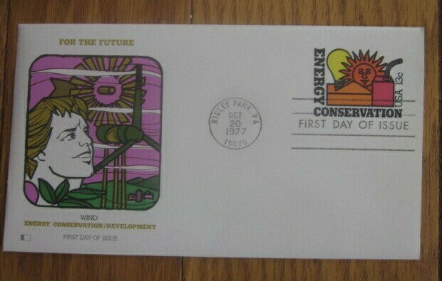 WIND ENERGY DEVELOPMENT 1977  FLEETWOOD CACHET FDC VF UNADDR