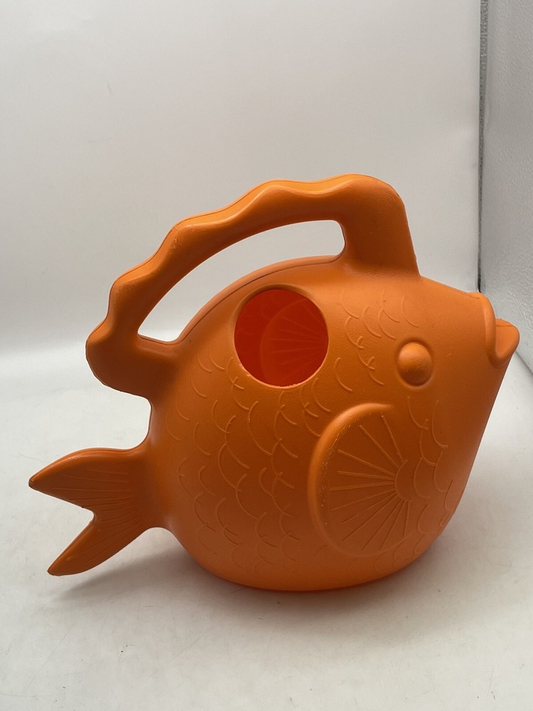 Novelty Plastic Fish Watering Can Orange