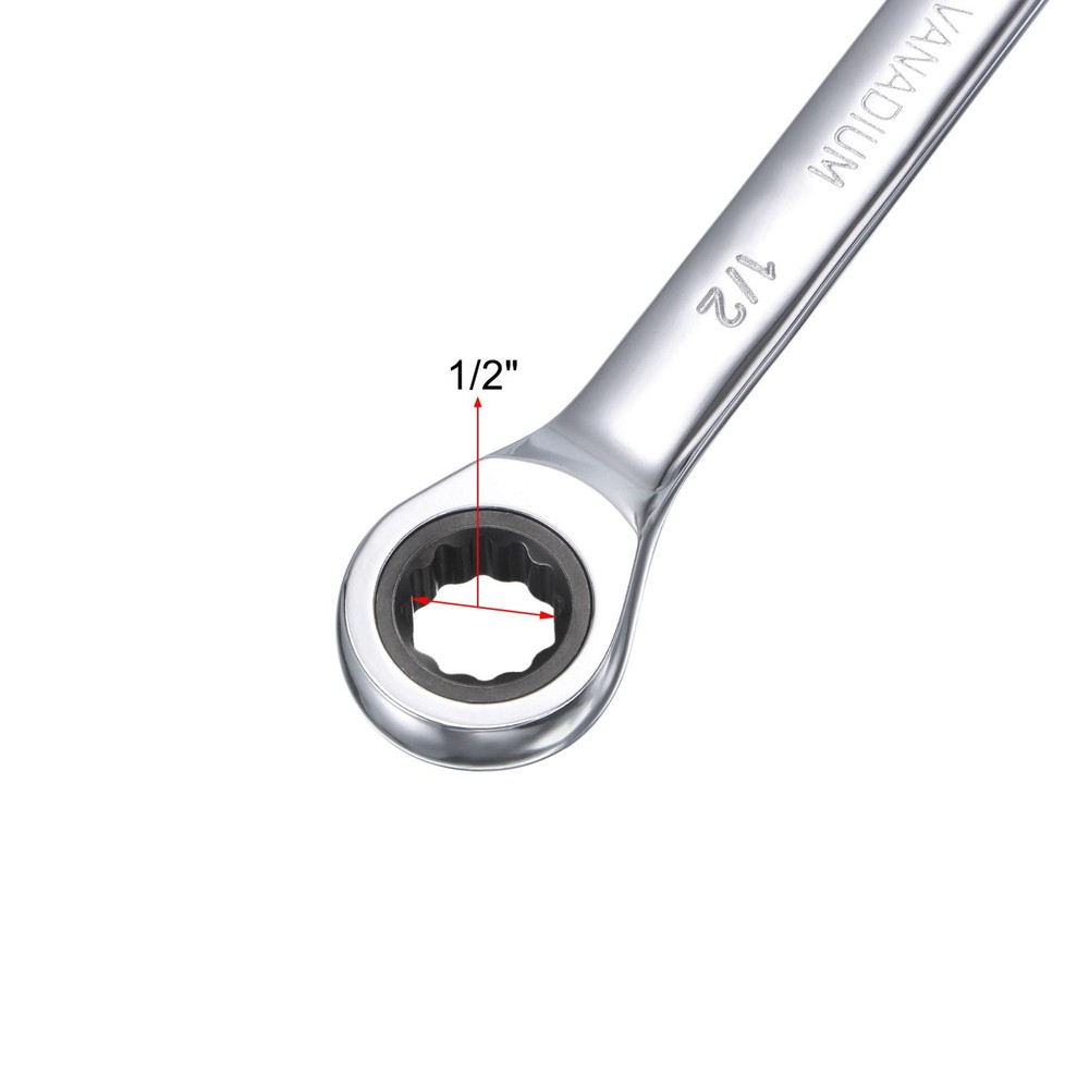 1/2" Ratcheting Combination Wrench SAE 72 Teeth 12 Point Box Ended Spanner Tools