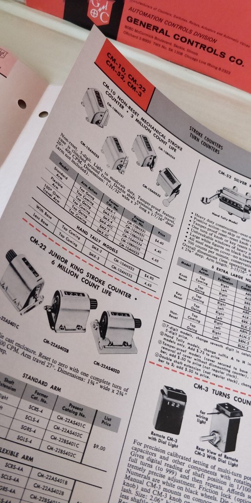 1960 General controls Co ~ Counting Instruments ~ Condensed Catalog & Price List