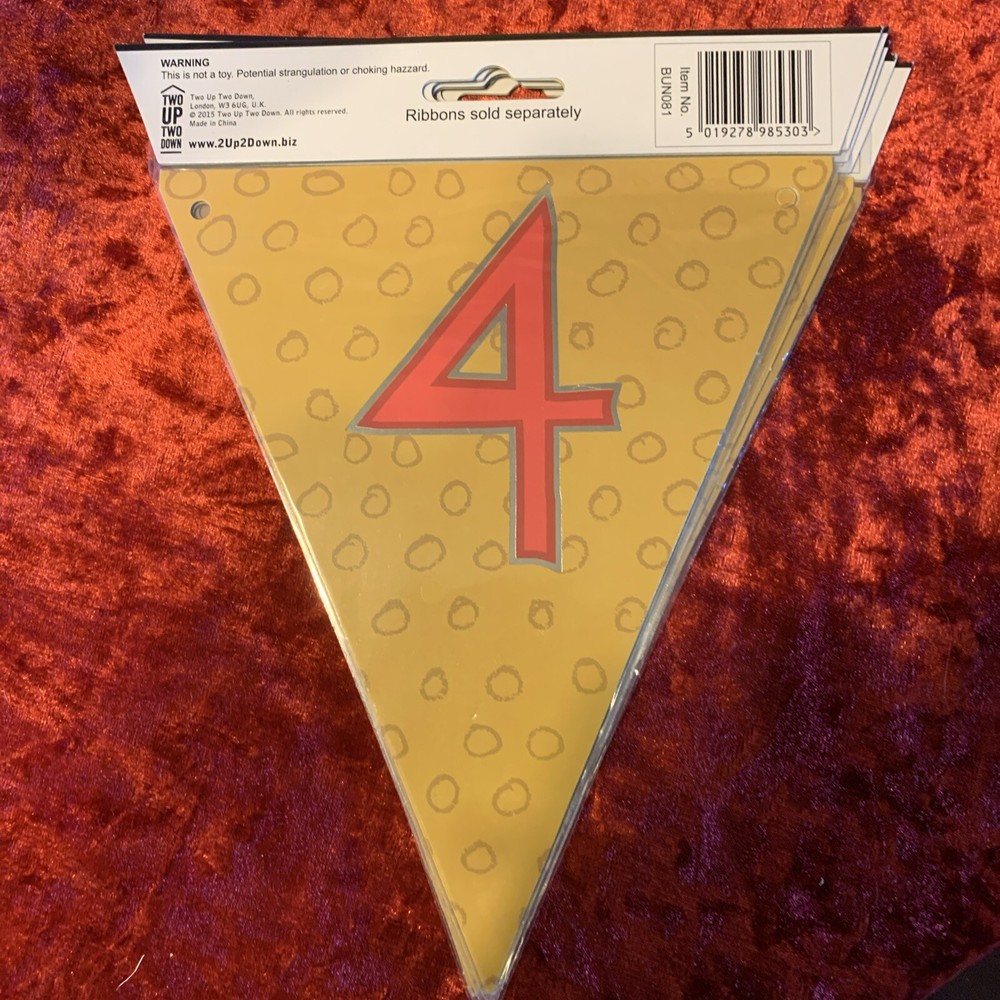 Make Any Message Or Name Personalised Bunting Multicoloured Number 4