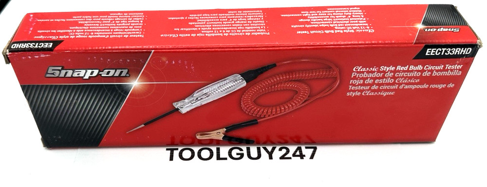 SNAP ON TOOLS  EECT33RHD Classic Style RED Bulb Circuit Tester 6-12 Volt NEW +