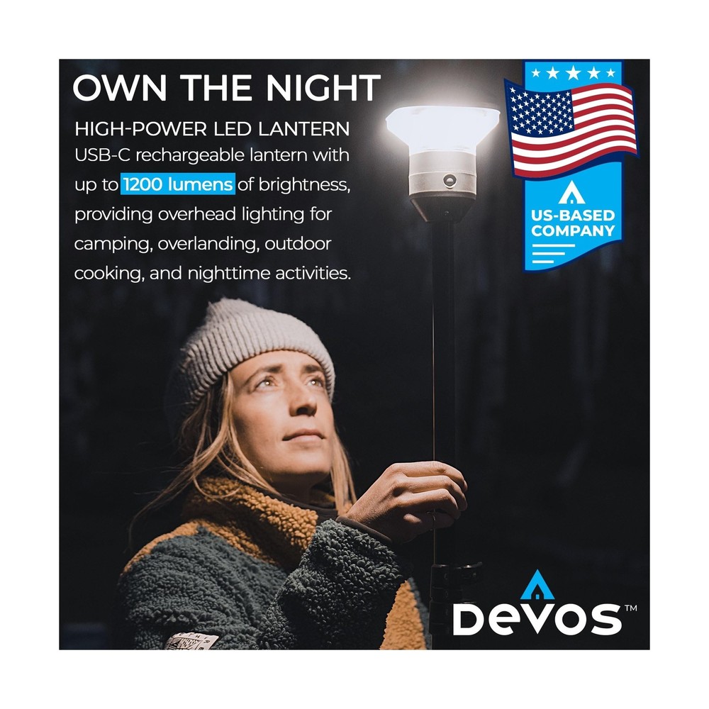 Devos Outdoor LightRanger 1200 - High-Performance LED Tripod Lantern with Adj...
