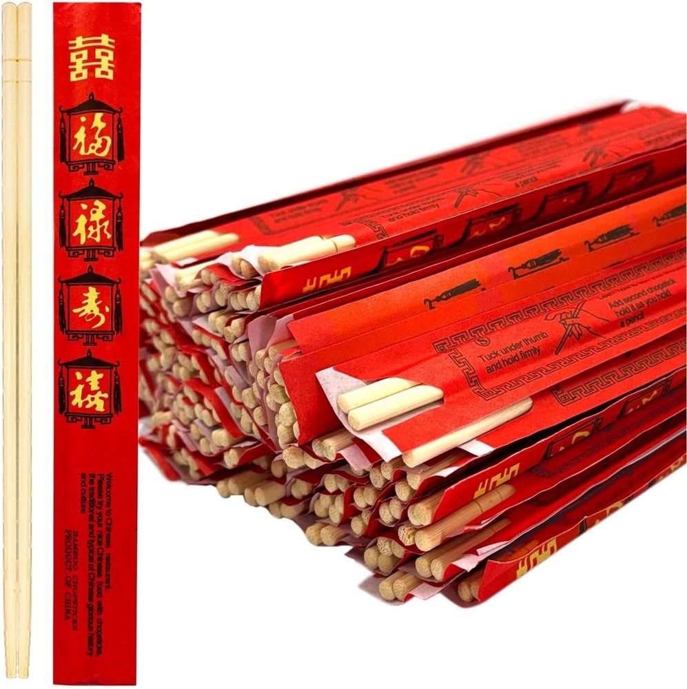 Disposable Bamboo Chopsticks (100 Sets) 9'' Quantity Discounts Available