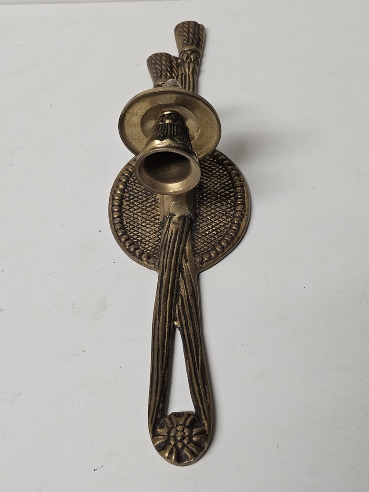 Broken Cast Brass Rope & Tassel Sconce Candle Holder 11"