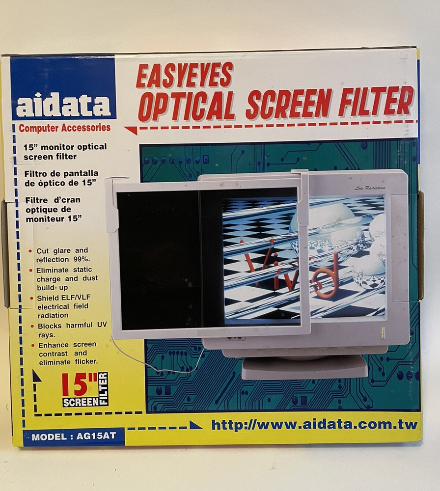 Easy Eyes Optical Screen Filter For PC Computer Monitor glare Static UV Rays