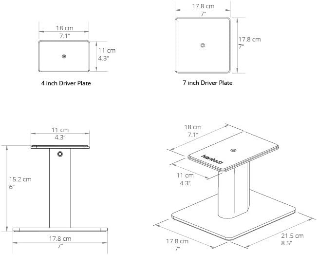 Desktop Speaker Stands for Medium/Large Bookshelf Speakers & Mid-Size/Full-Si...