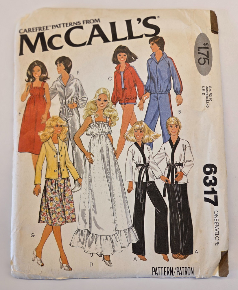 Vintage 1978 McCall's DOLL Clothes Sewing Pattern UNCUT