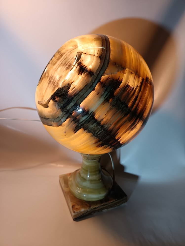 vintage 60s stone table lamp