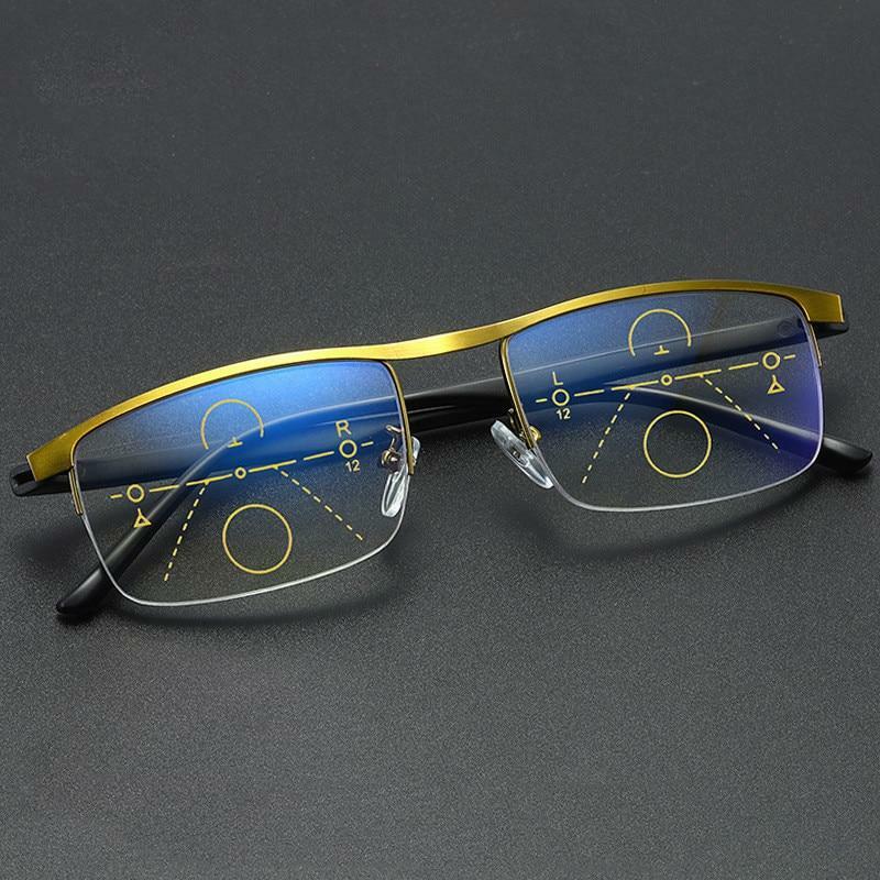 Anti blue transition reading glasses multifocal progressive Auto Focus