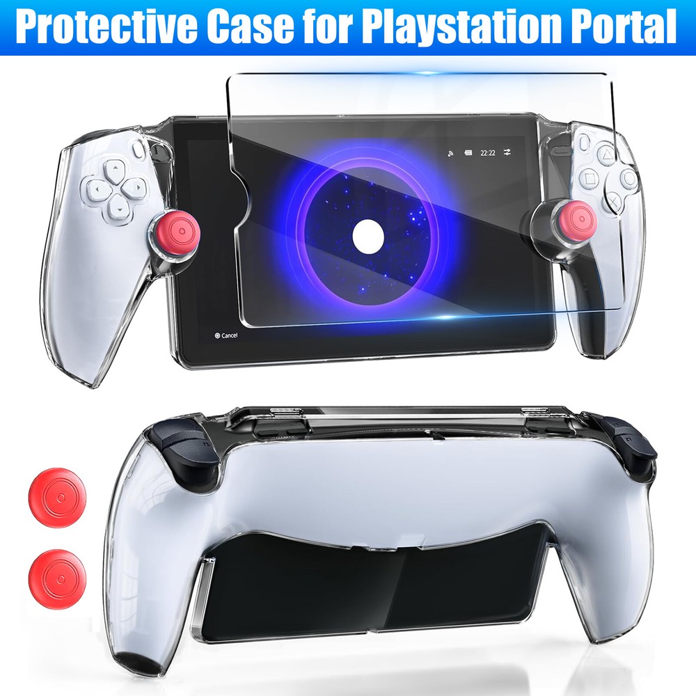 Clear Case & Screen Protector for PS5 Playstation Portal Handheld Remote Player