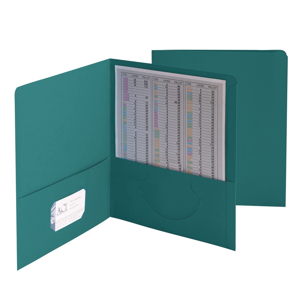 Two-Pocket Heavyweight Folder Letter Size Teal 25 per Box 87867