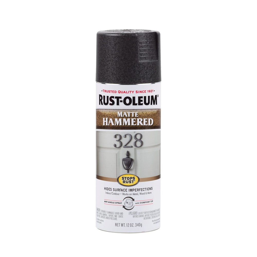 Rust Oleum Stops Rust Hammered 12 Ounce Matte Black Spray Paint Durability