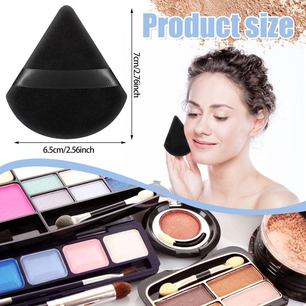 15 Soft Triangle Velour Makeup Puffs & Sponges for Face Application