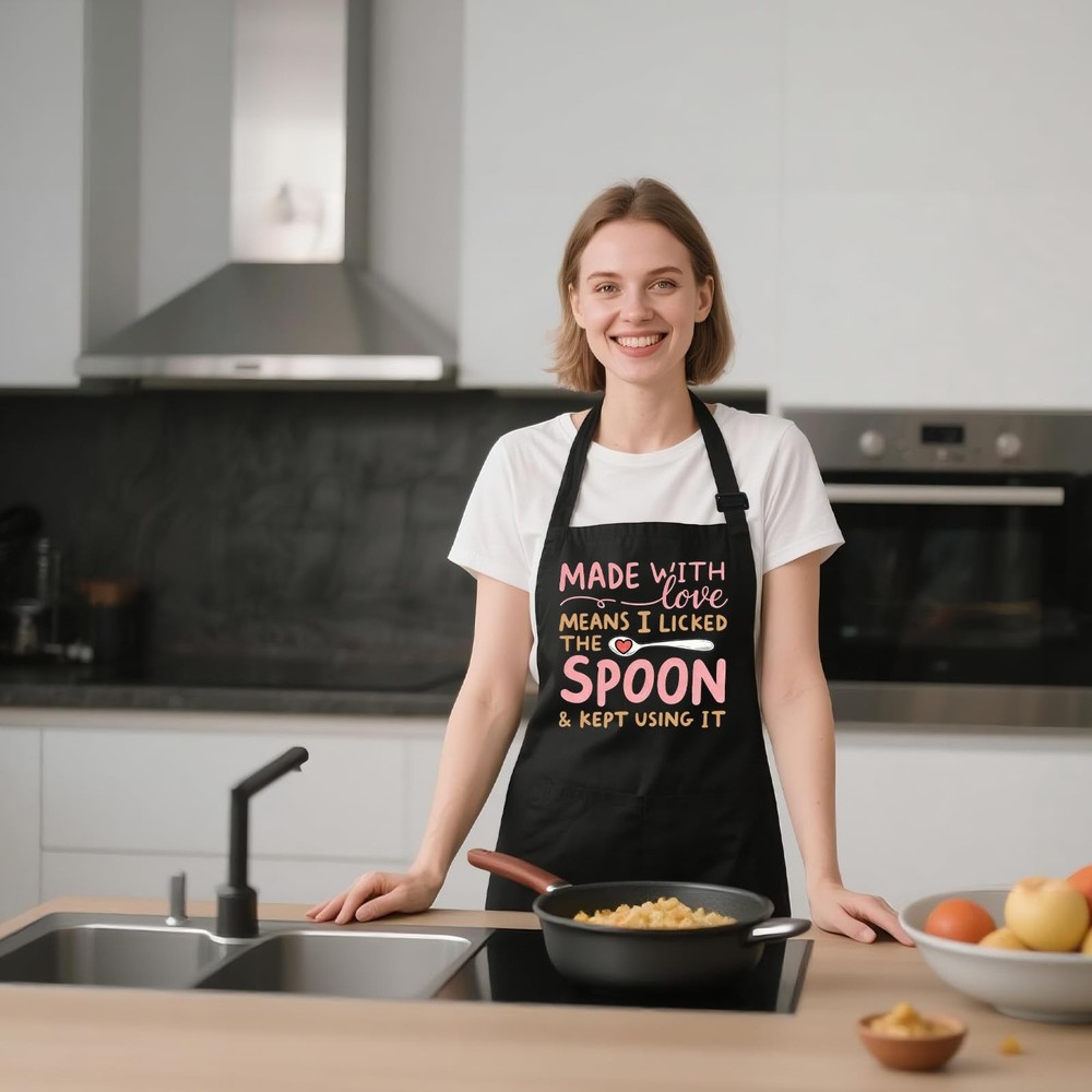 Cute Aprons Women 2 Pockets Adjustable Kitchen Cooking Baking Gift