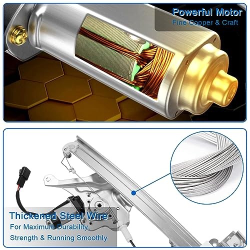 741-761 Power Window Regulator with Motor Assembly Front Right Passenger Side