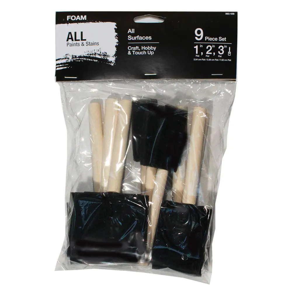 2 In. Flat Disposable Foam Paint Brush (9 -Pack)