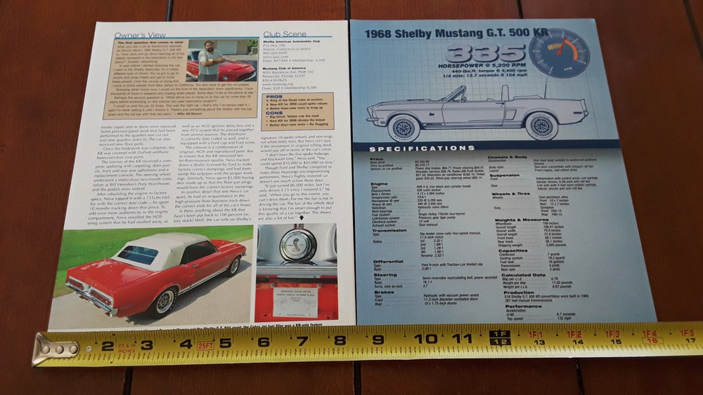1968 SHELBY GT500 KR ORIGINAL 2007 ARTICLE