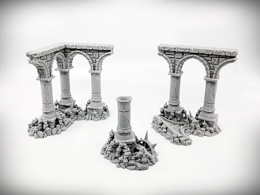 Ruined Columns - Grimdark- Deluxe Bundle (Large)- Tabletop Wargaming RPG terrain