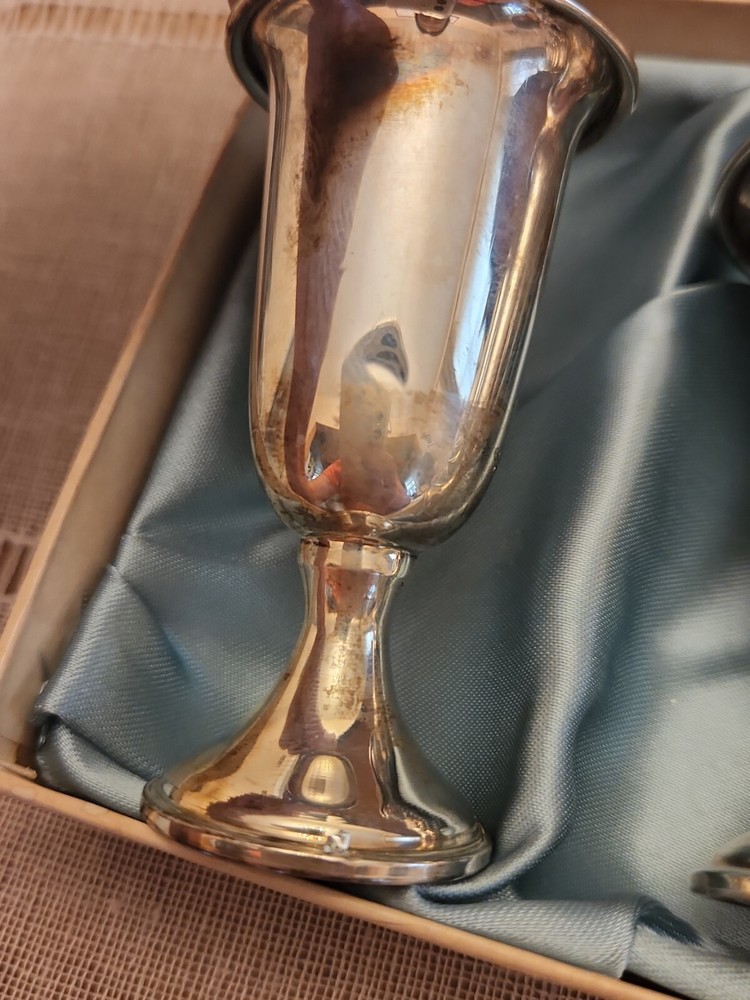 Vintage STERLING cordial Goblets Set 6 Original Box New