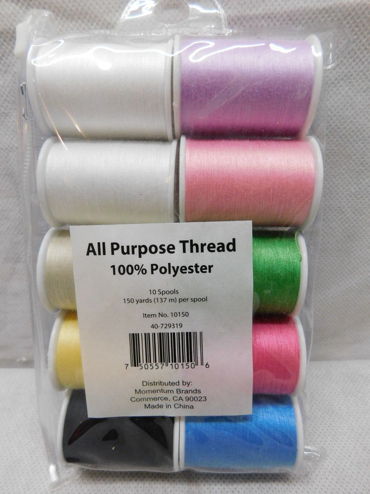 Spools All Purpose Thread Assorted Colors 10 Pack