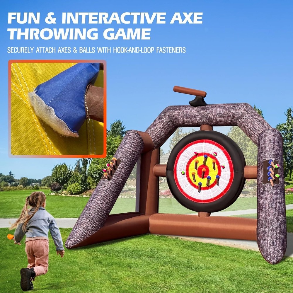 OZIS Inflatable Axe Throwing Game ，Inflatable Ball Toss Target Dart Board