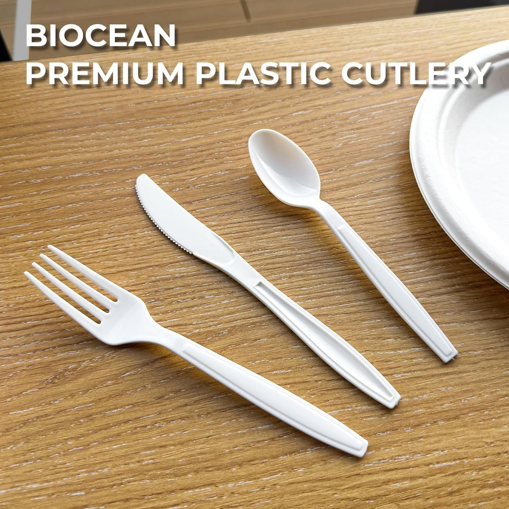 600Pack Disposable Plastic Forks Bulk White Heavy Duty Silverware - Value Pac...