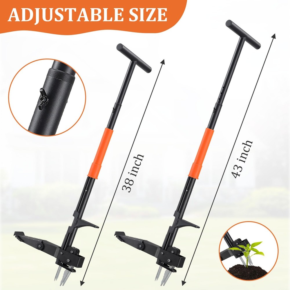 Weed Puller Tool with Long Handle, 43Inch Stand Up Weeder Hand Tool, Easily R...