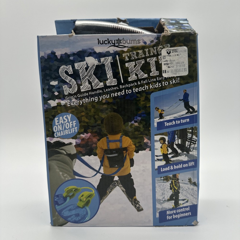 Lucky Bums Ski Trainer Grip-n-Guide Handle Leashes, Backpack - NEW Blue