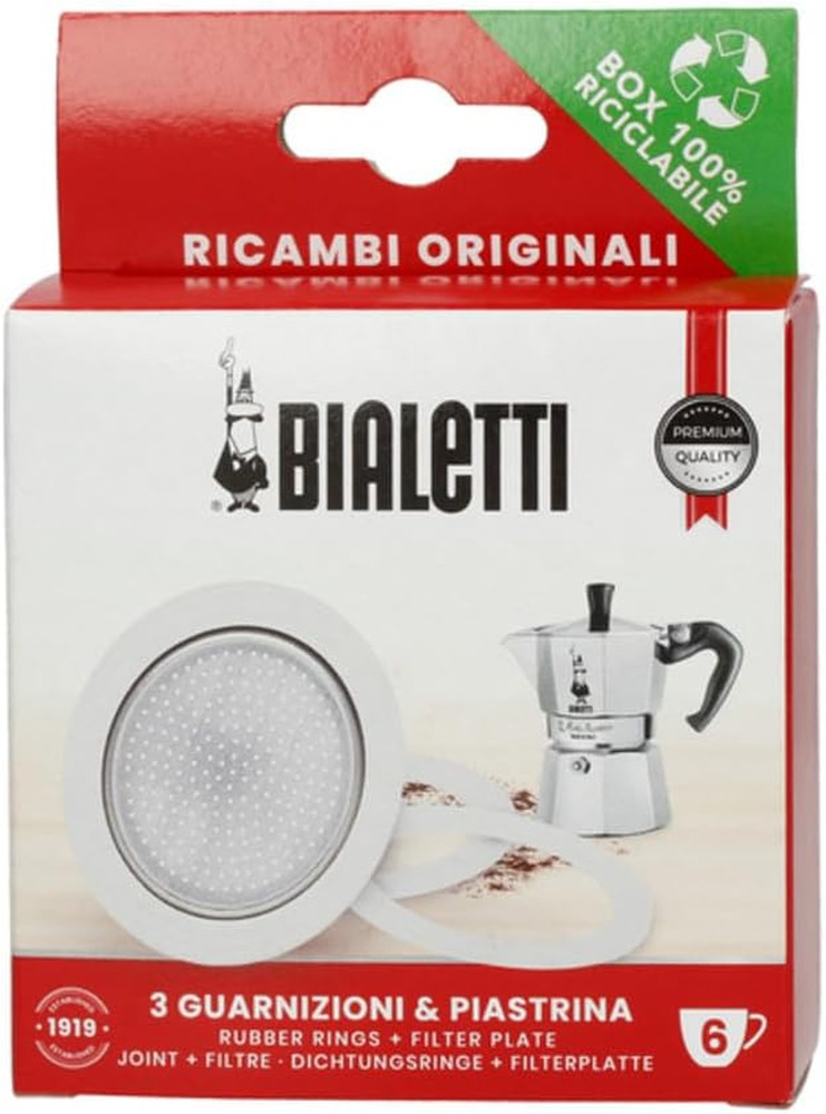 Replacement Gasket & Filter for 6 Cup Espresso Maker