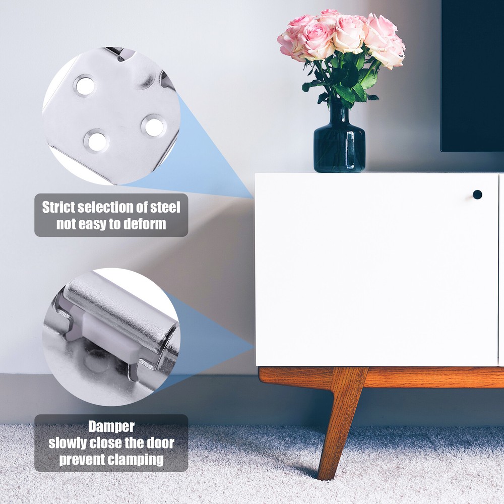 20 x Overlay Kitchen Cabinet Hinges Self Closing Face Mount Cupboard Door Hinge