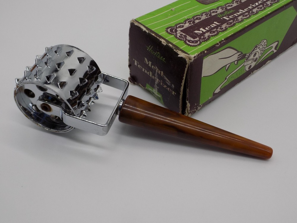Hostess Meat Tenderizer Bakelite Handle Original Box Stainless Kitchen Gadget