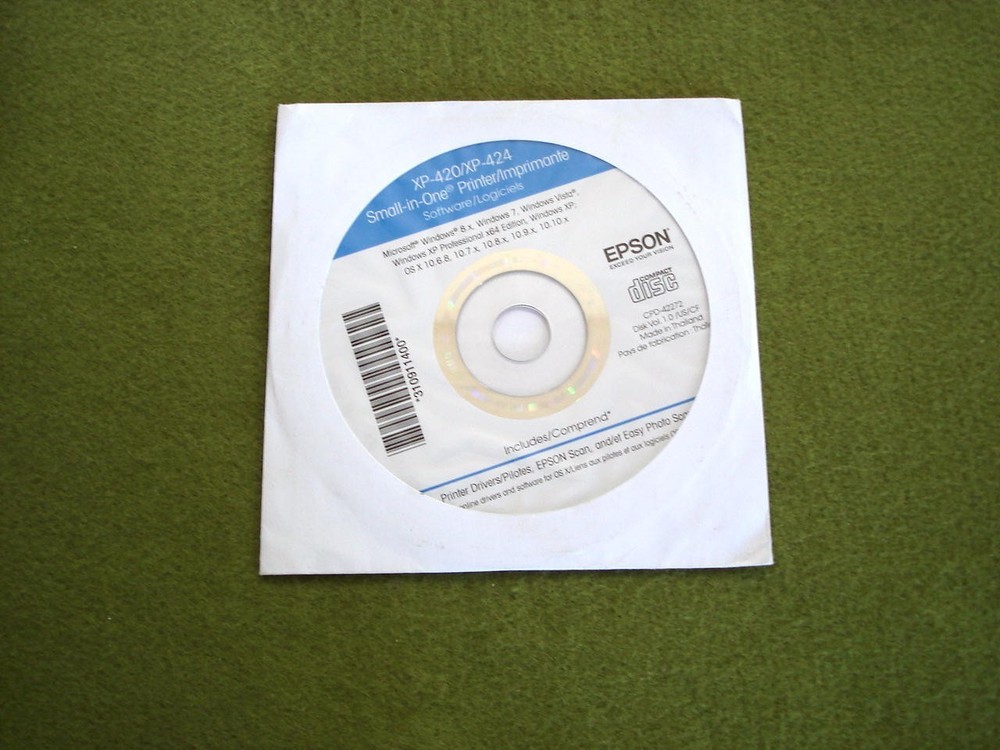 Epson XP-420/XP-424 Printer Software CD