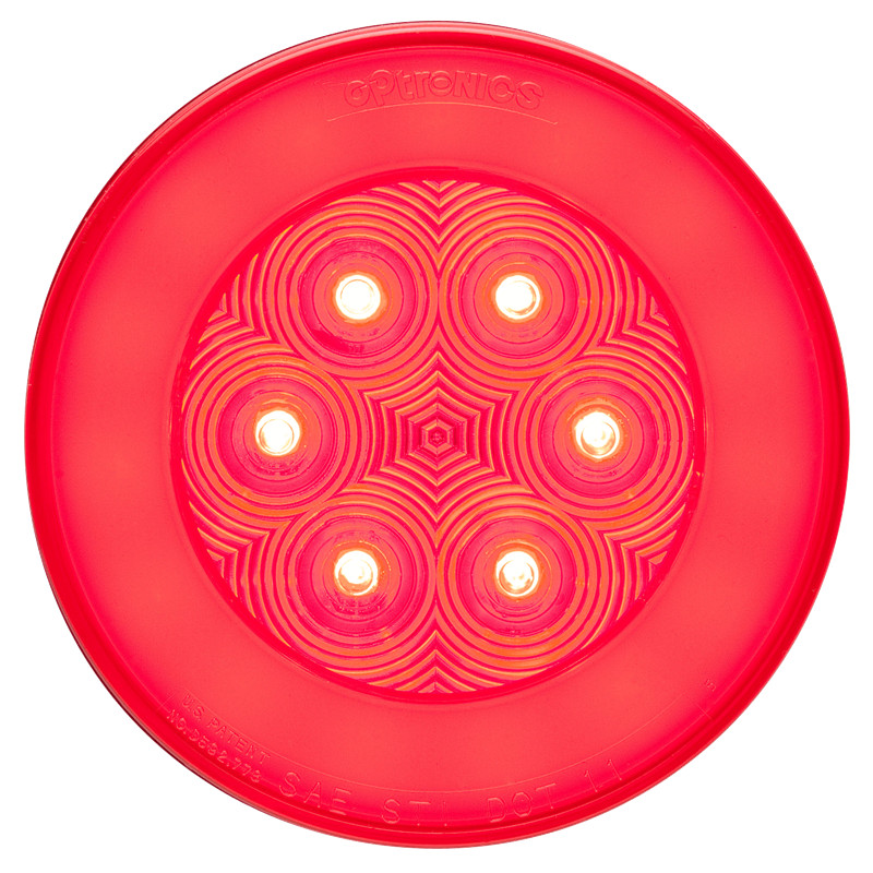 Optronics STL101RB 4" Round LED GloLight Red Lens Sealed Submersible light only