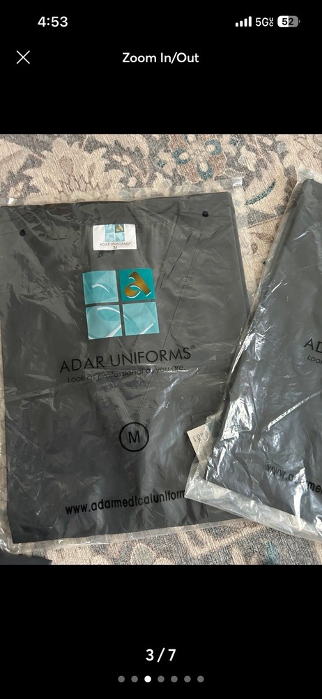 Adar Uniforms Medical Scrub Sets Black Solid Pattern Sizes M, L