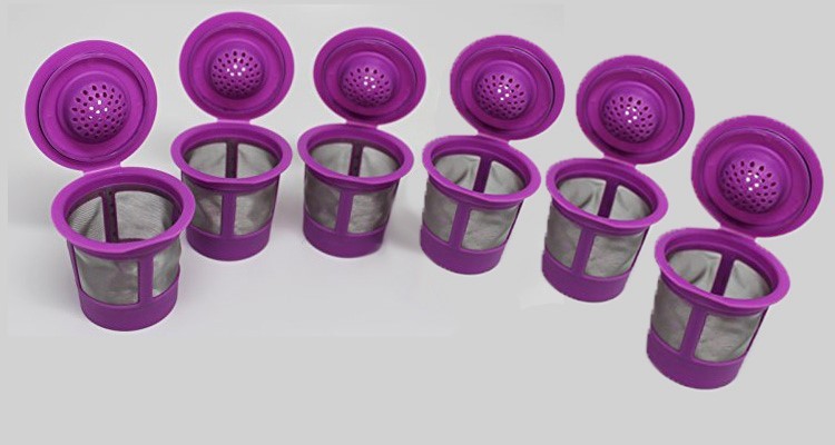 6 Pack Reusable Refillable Single K-Cups Coffee Filter Pod System,Fit Keurig 2.0