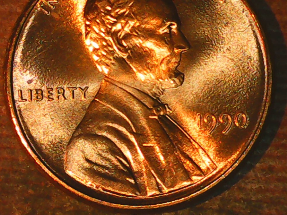 1990 Penny Die Crack Reverse