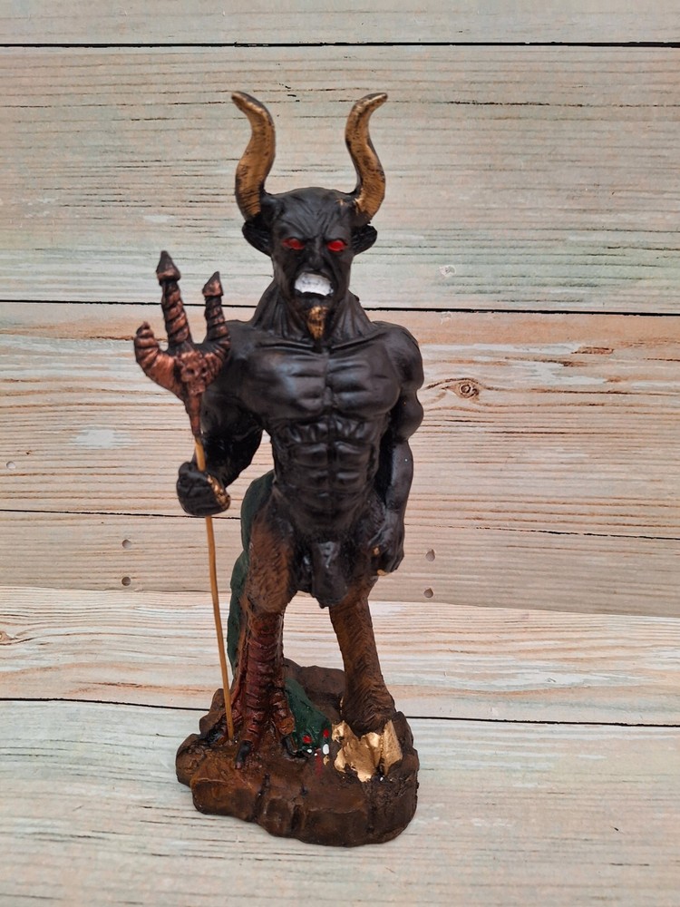 Satan Standing Color Black / Devil /Size 12" X 4" Handmade / Unique Piece /Resin
