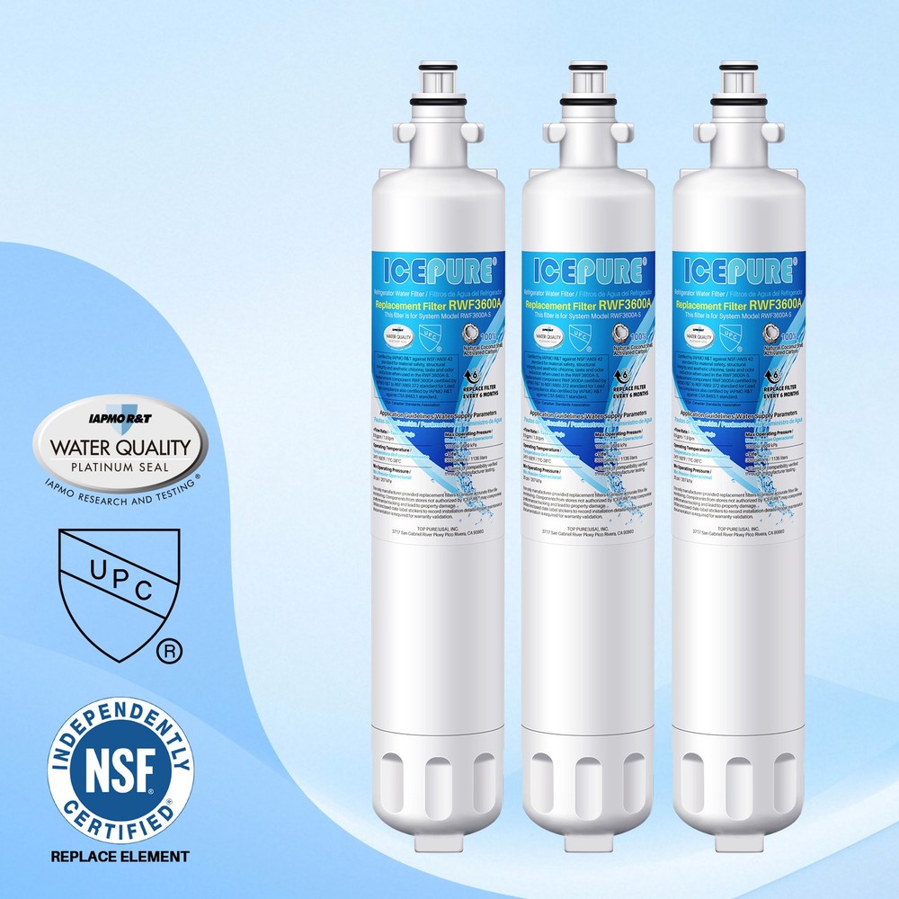 Replacement for GE RPWF WF277 RWF3600A Refrigerator Water Filter Icepure 3PACK