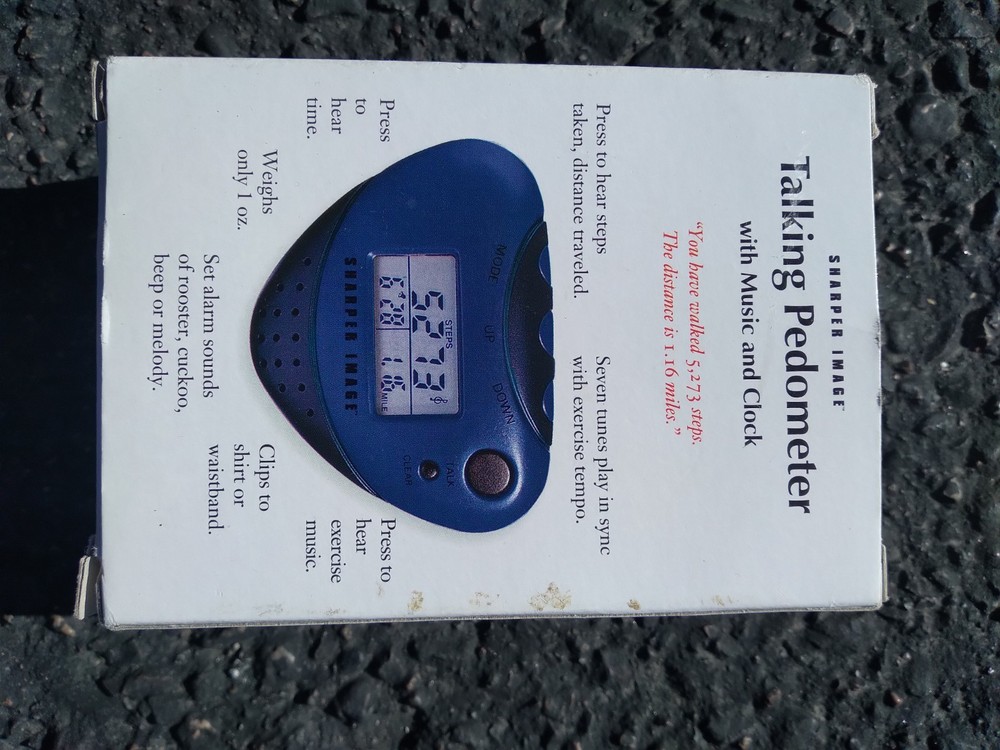 Shaper Image Talking Pedometer with Music & Clock BLUE TESTED