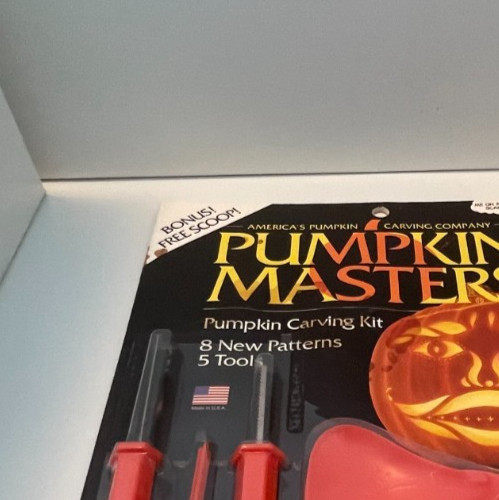 Vintage 1995 Pumpkin Masters Carving Kit Set 5 Tools 8 Patterns