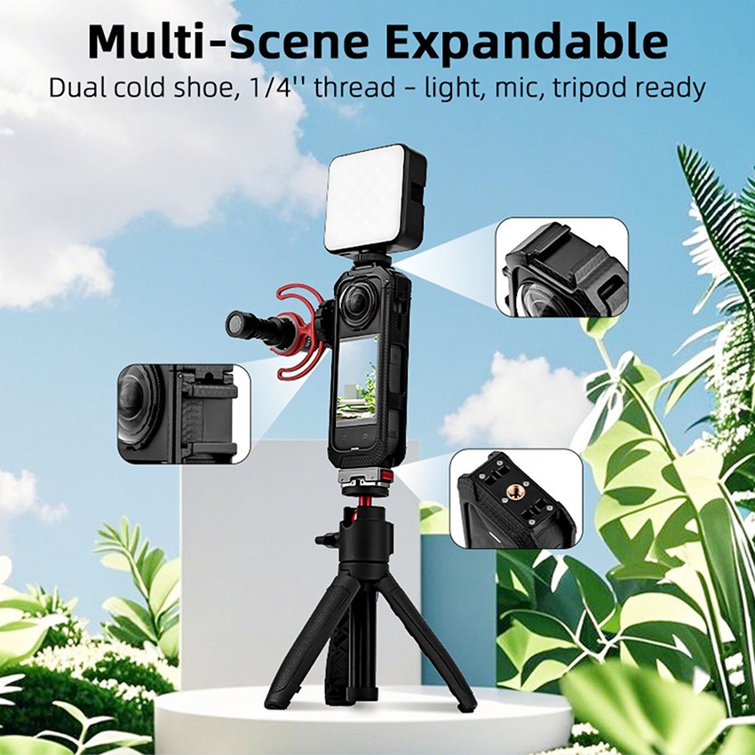 For Insta360 X5 Camera Plastic Case Rabbit Cage Accessory Protective Cover Frame