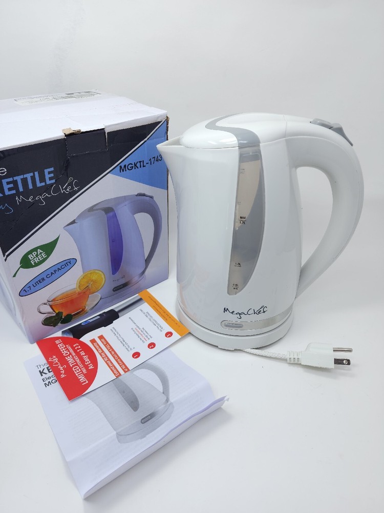 MegaChef MGKTL-1743 1.7L Tea Kettle - White