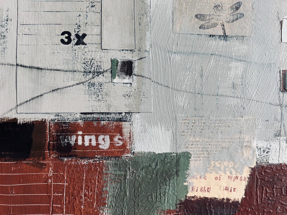 Donna Watson - original, signed, framed, large, mixed media collage