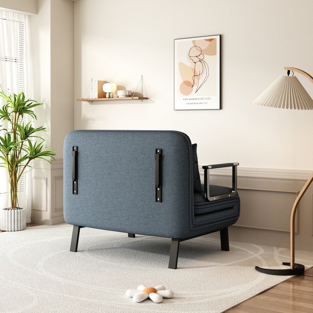 39'' Convertible Sleeper Sofa Bed Velvet Sofa Couch with Pull Out Bed & Pillow