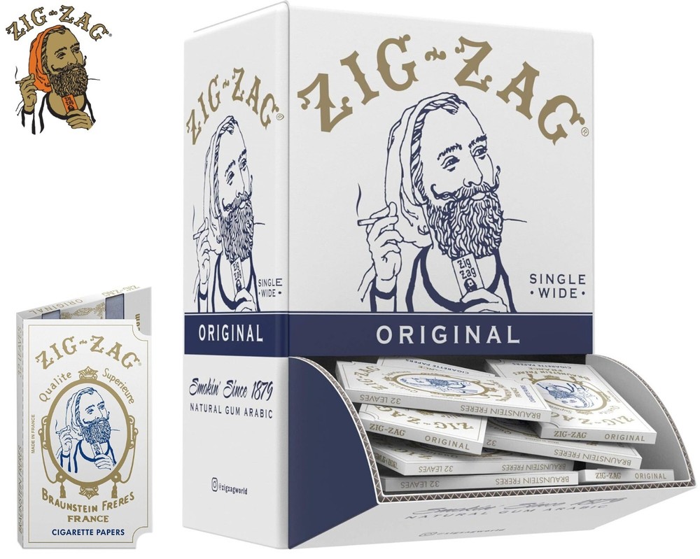 ZIG-ZAG Rolling Paper Original White 70mm Size - (48-Pack) Display Box