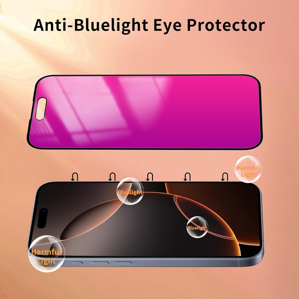 2 Pack for iPhone 16 Pro Max Privacy Screen 16 (Pink)